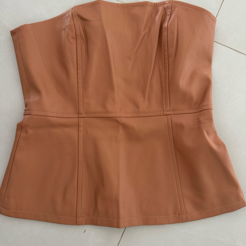 4th and reckless Strapless top in faux leather